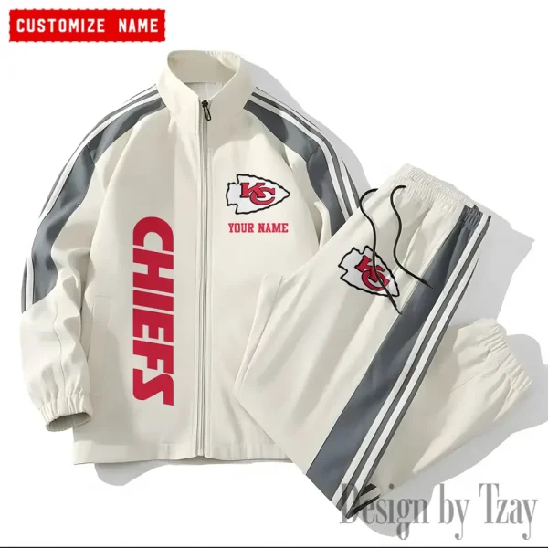 Kansas City Chiefs NFL New Style Versatile Sports Set Jacket And Pants S9VSS2PS202