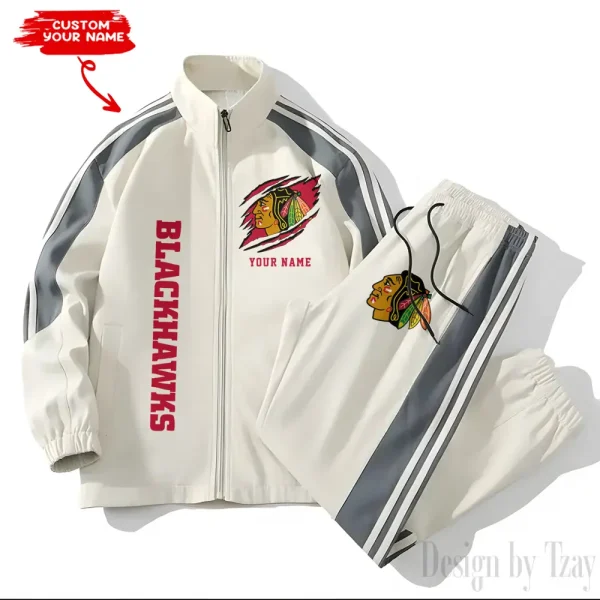 Chicago Blackhawks NHL New Style Versatile Sports Set Jacket And Pants S9VSS2PS269