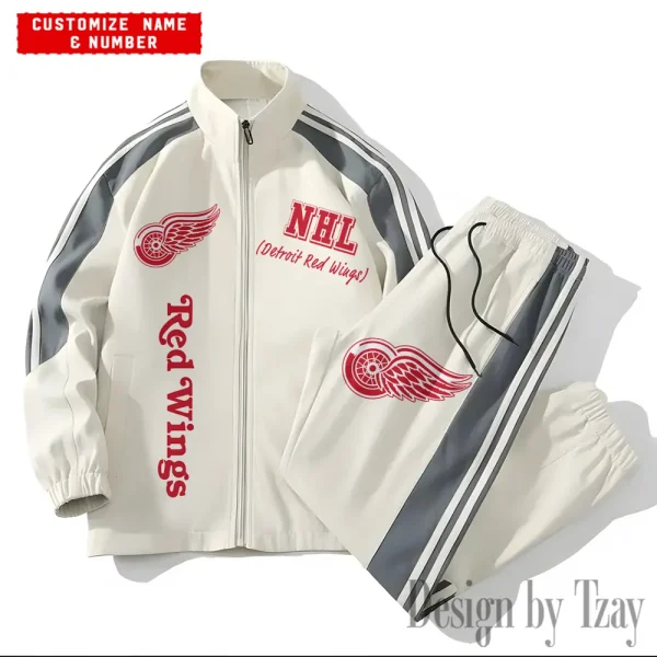 Detroit Red Wings NHL New Style Versatile Sports Set Jacket And Pants S9VSS2PS258