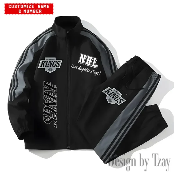 Los Angeles Kings NHL New Style Versatile Sports Set Jacket And Pants S9VSS2PS261 - Image 2