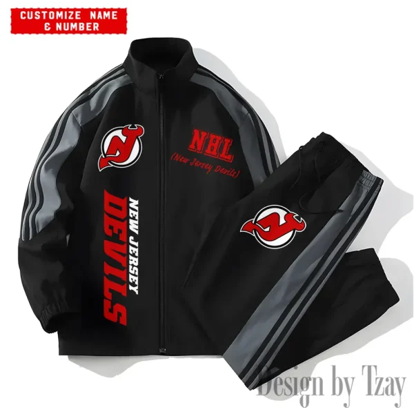 New Jersey Devils NHL New Style Versatile Sports Set Jacket And Pants S9VSS2PS297 - Image 2