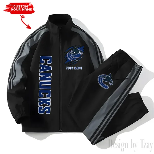 Vancouver Canucks NHL New Style Versatile Sports Set Jacket And Pants S9VSS2PS292