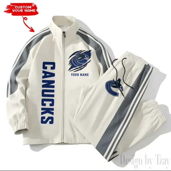 Vancouver Canucks NHL New Style Versatile Sports Set Jacket And Pants S9VSS2PS292 - Image 2