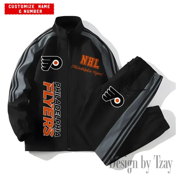 Philadelphia Flyers NHL New Style Versatile Sports Set Jacket And Pants S9VSS2PS301 - Image 2