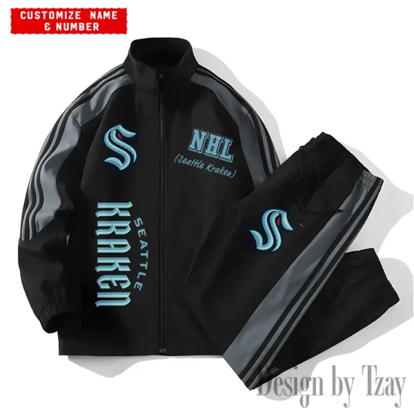 Seattle Kraken NHL New Style Versatile Sports Set Jacket And Pants S9VSS2PS304 - Image 2