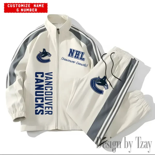 Vancouver Canucks NHL New Style Versatile Sports Set Jacket And Pants S9VSS2PS309