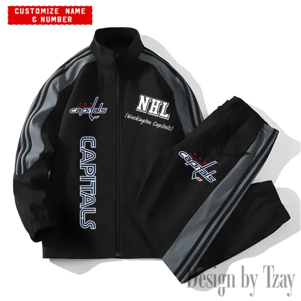 Washington Capitals NHL New Style Versatile Sports Set Jacket And Pants S9VSS2PS311 - Image 2