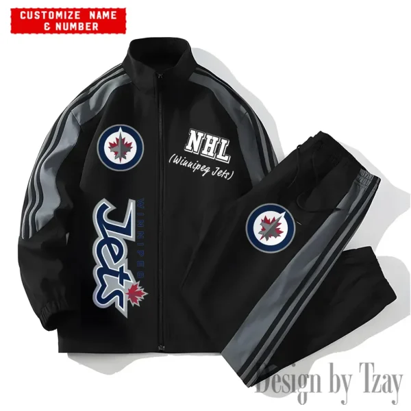 Winnipeg Jets NHL New Style Versatile Sports Set Jacket And Pants S9VSS2PS312 - Image 2