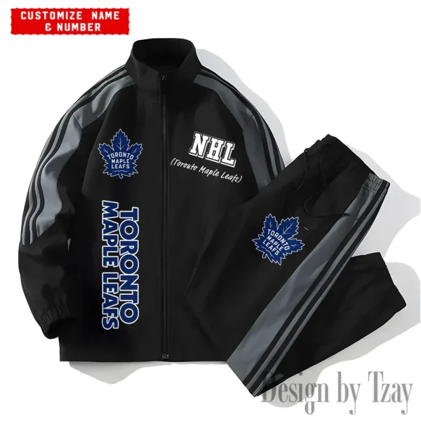 Toronto Maple Leafs NHL New Style Versatile Sports Set Jacket And Pants S9VSS2PS307 - Image 2