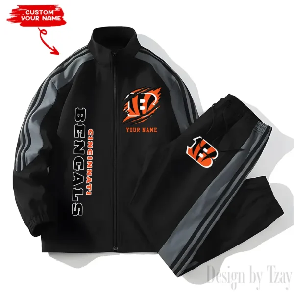 Cincinnati Bengals NFL New Style Versatile Sports Set Jacket And Pants S9VSS2PS349 - Image 2