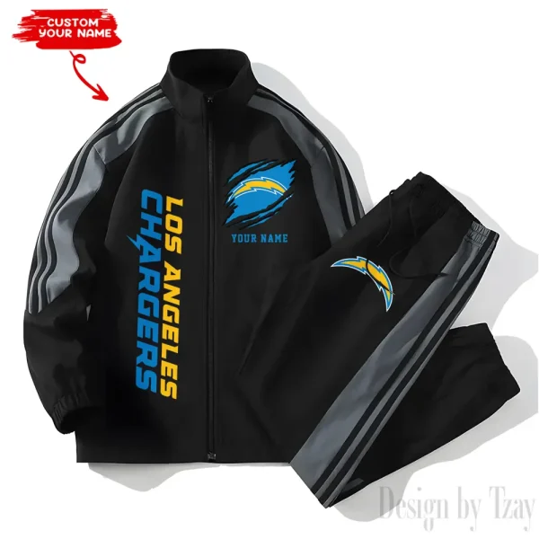 Los Angeles Chargers NFL New Style Versatile Sports Set Jacket And Pants S9VSS2PS360 - Image 2