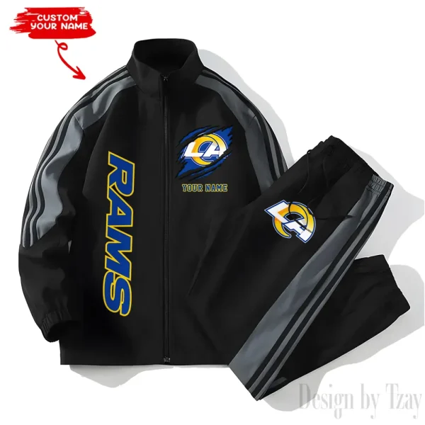 Los Angeles Rams NFL New Style Versatile Sports Set Jacket And Pants S9VSS2PS361 - Image 2