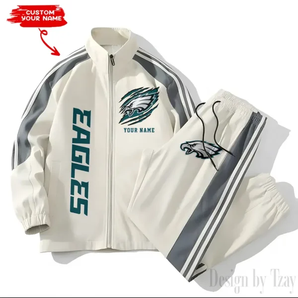 Philadelphia Eagles NFL New Style Versatile Sports Set Jacket And Pants S9VSS2PS368