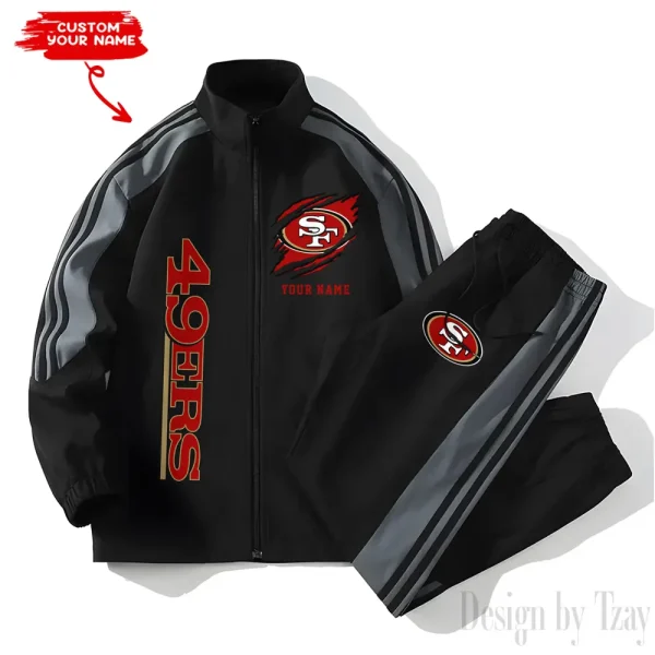 San Francisco 49ers NFL New Style Versatile Sports Set Jacket And Pants S9VSS2PS370 - Image 2