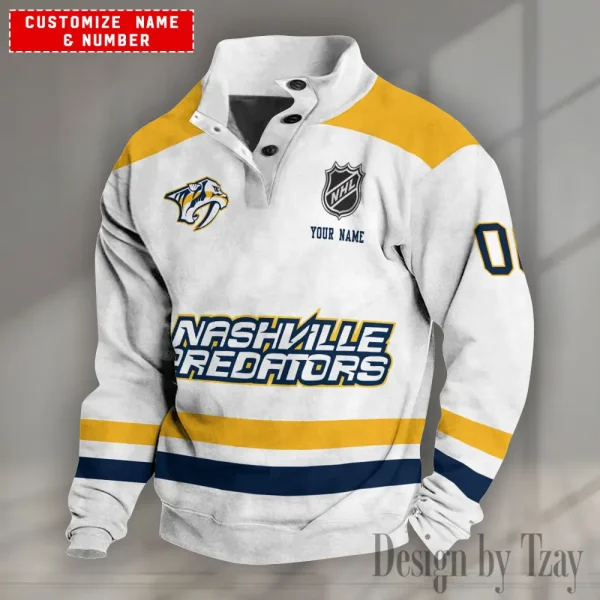 Nashville Predators NHL Half Button Long Sleeve Hoodie S9DBSCH1636