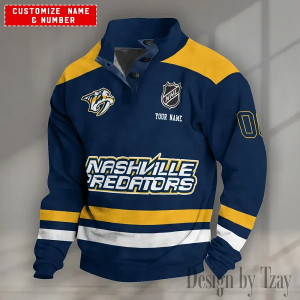 Nashville Predators NHL Half Button Long Sleeve Hoodie S9DBSCH1637