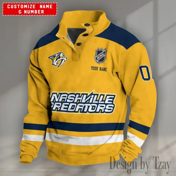 Nashville Predators NHL Half Button Long Sleeve Hoodie S9DBSCH1638