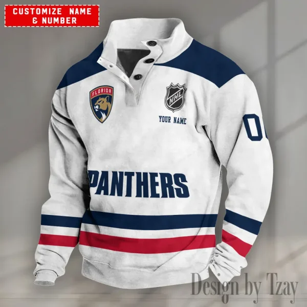 Florida Panthers NHL Half Button Long Sleeve Hoodie S9DBSCH1646