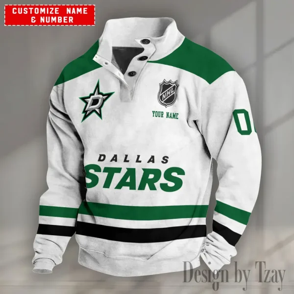 Dallas Stars NHL Half Button Long Sleeve Hoodie S9DBSCH1652