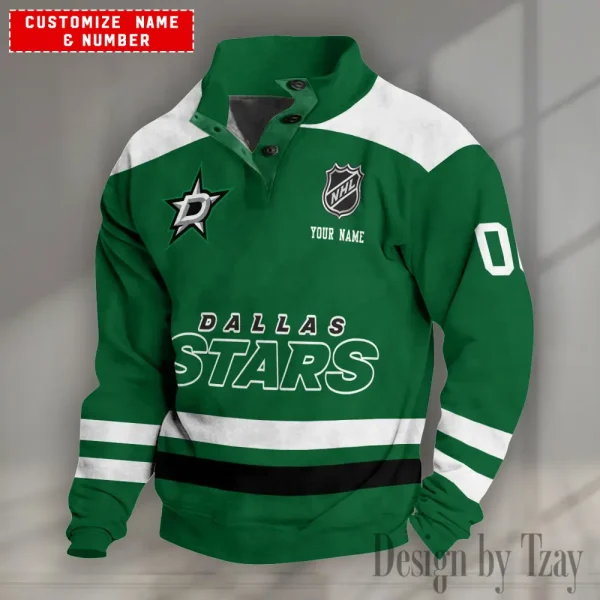 Dallas Stars NHL Half Button Long Sleeve Hoodie S9DBSCH1653