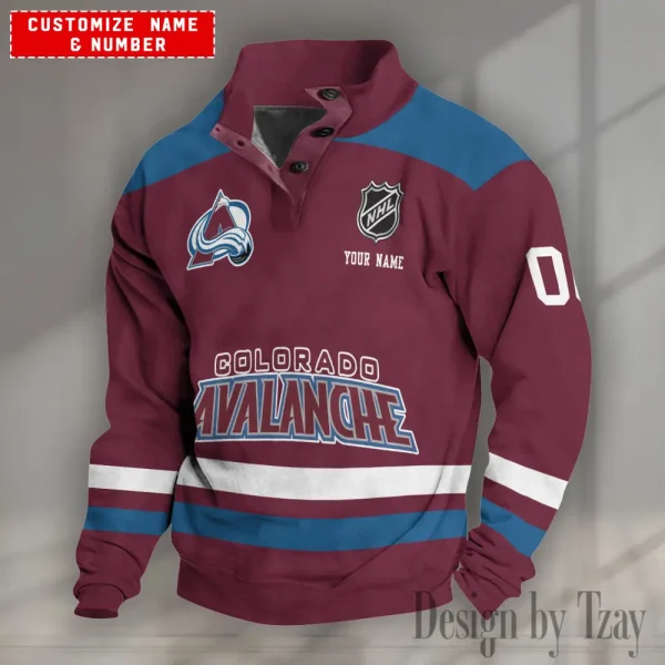 Colorado Avalanche NHL Half Button Long Sleeve Hoodie S9DBSCH1657