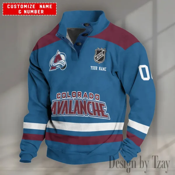 Colorado Avalanche NHL Half Button Long Sleeve Hoodie S9DBSCH1658