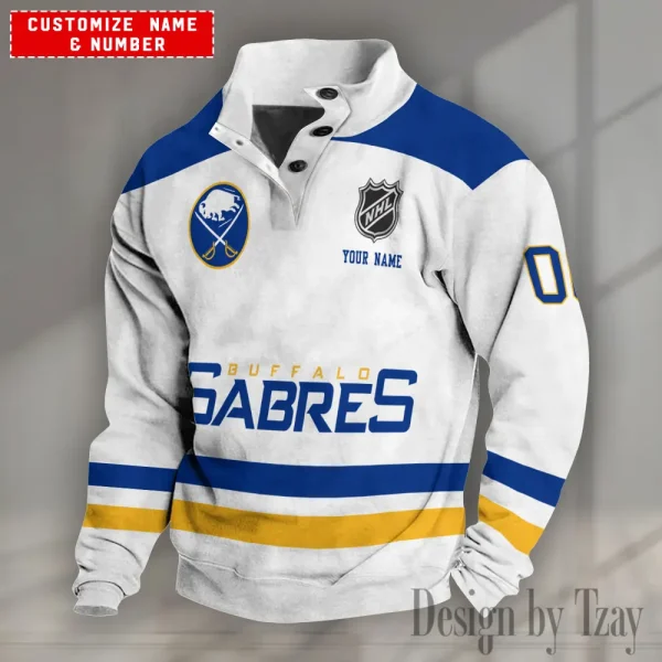 Buffalo Sabres NHL Half Button Long Sleeve Hoodie S9DBSCH1666