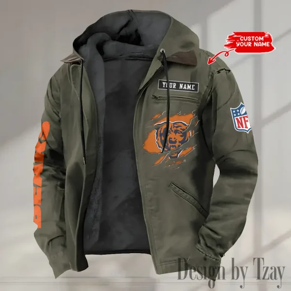 Chicago Bears Winter Thick Warm Plush Zipper Men Jacket trending 2025 ANZPJH006 - Image 4