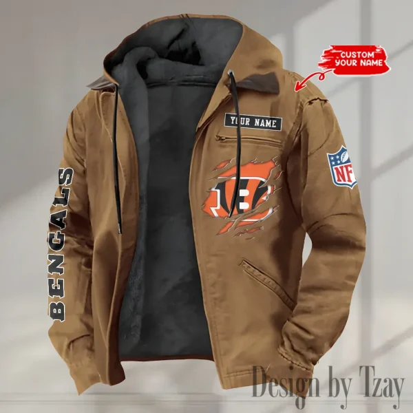 Cincinnati Bengals Winter Thick Warm Plush Zipper Men Jacket trending 2025 ANZPJH007 - Image 3