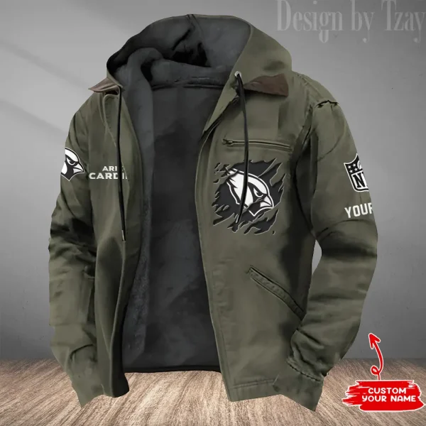 Arizona Cardinals Winter Thick Warm Plush Zipper Men Jacket Trending 2025 ANZPJH034 - Image 4