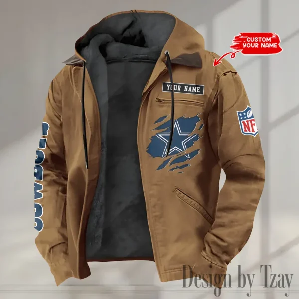 Dallas Cowboys Winter Thick Warm Plush Zipper Men Jacket trending 2025 ANZPJH009 - Image 3