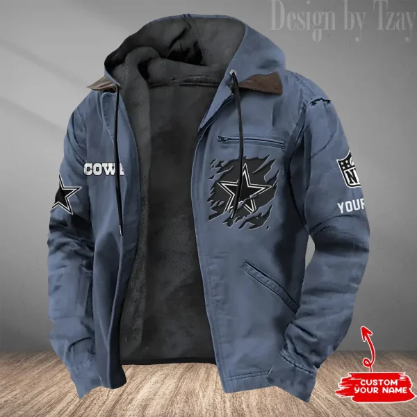 Dallas Cowboys Winter Thick Warm Plush Zipper Men Jacket Trending 2025 ANZPJH042 - Image 2