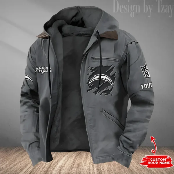 Los Angeles Chargers Winter Thick Warm Plush Zipper Men Jacket Trending 2025 ANZPJH051 - Image 3