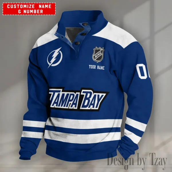 Tampa Bay Lightning NHL Half Button Long Sleeve Hoodie S9DBSCH1675