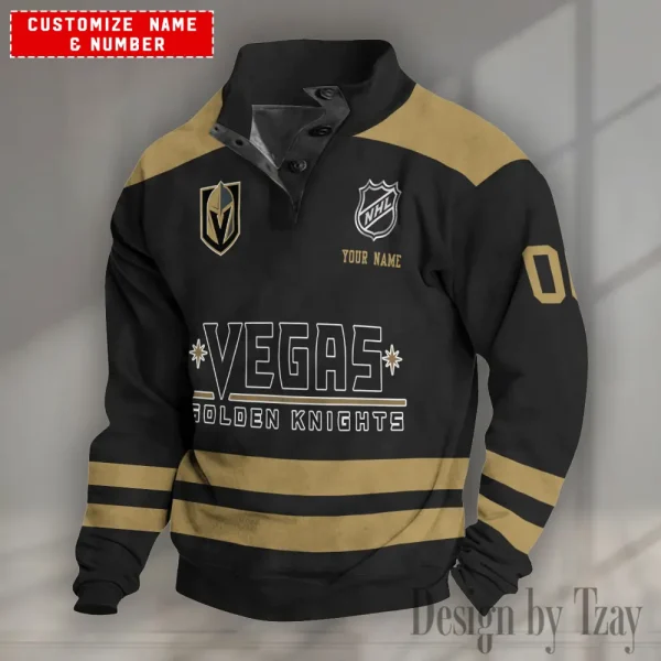 Vegas Golden Knights NHL Half Button Long Sleeve Hoodie S9DBSCH1679