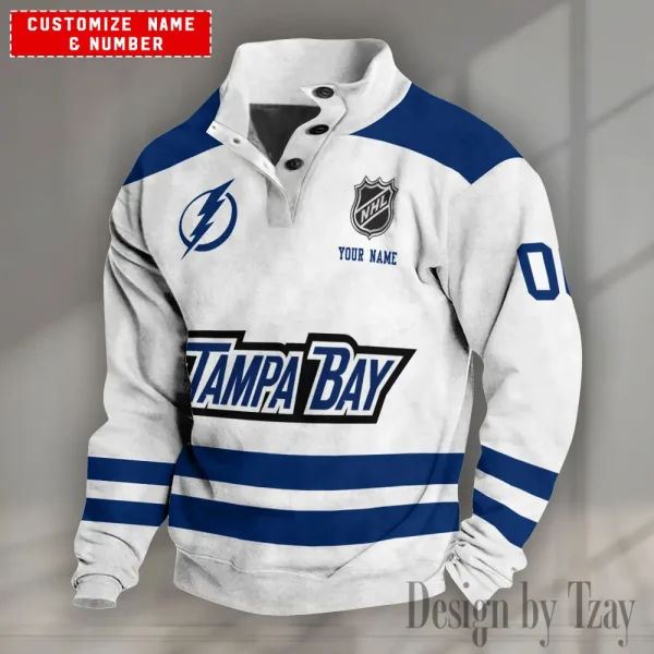 Tampa Bay Lightning NHL Half Button Long Sleeve Hoodie S9DBSCH1685