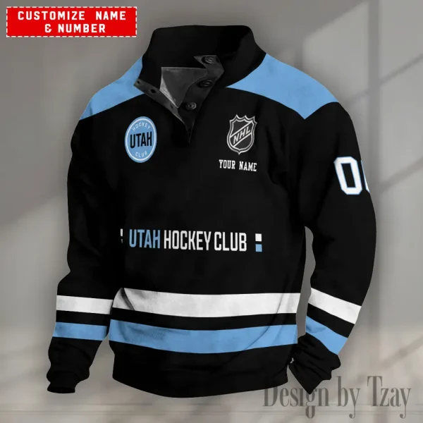 Utah Hockey Club NHL Half Button Long Sleeve Hoodie S9DBSCH1687