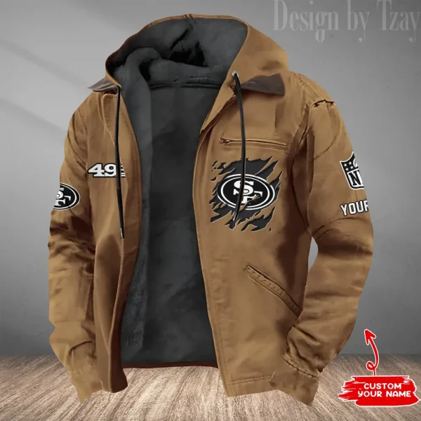 San Francisco 49ers Winter Thick Warm Plush Zipper Men Jacket Trending 2025 ANZPJH061 - Image 4