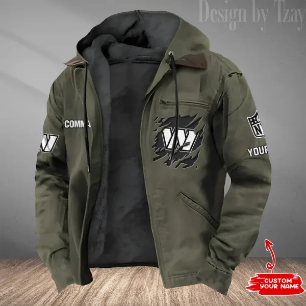 Washington Commanders Winter Thick Warm Plush Zipper Men Jacket Trending 2025 ANZPJH065