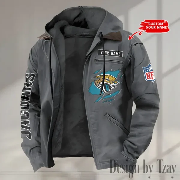 Jacksonville Jaguars Winter Thick Warm Plush Zipper Men Jacket trending 2025 ANZPJH015 - Image 4