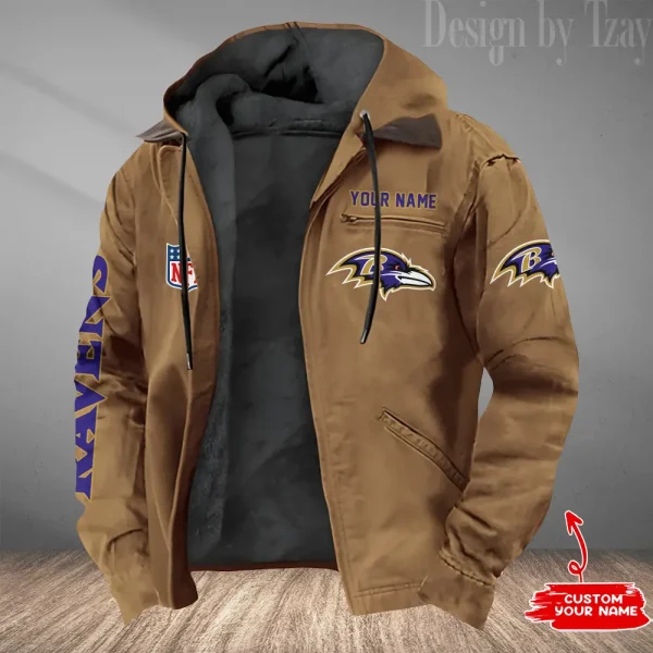 Baltimore Ravens Winter Thick Warm Plush Zipper Men Jacket Trending 2025 ANZPJH068 - Image 4