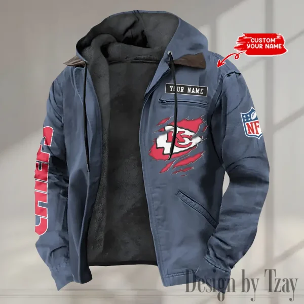 Kansas City Chiefs Winter Thick Warm Plush Zipper Men Jacket trending 2025 ANZPJH016 - Image 2