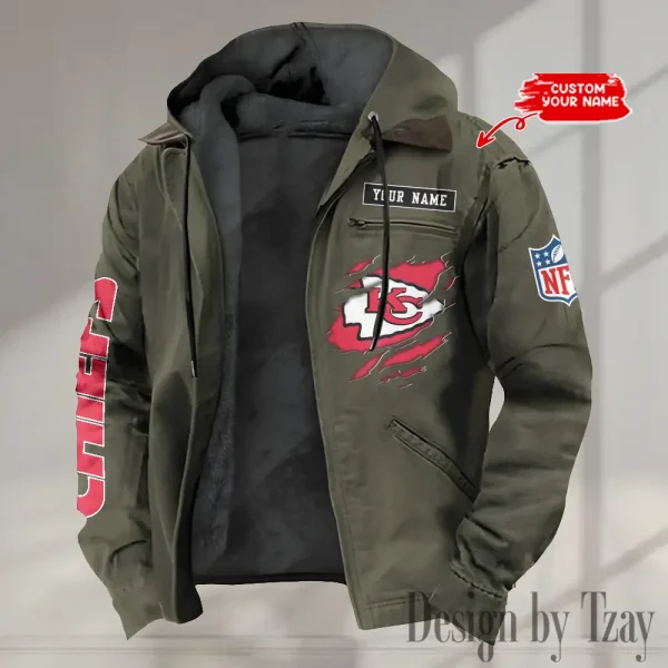 Kansas City Chiefs Winter Thick Warm Plush Zipper Men Jacket trending 2025 ANZPJH016 - Image 3