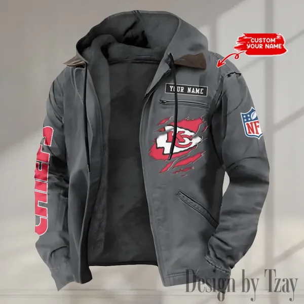 Kansas City Chiefs Winter Thick Warm Plush Zipper Men Jacket trending 2025 ANZPJH016 - Image 4