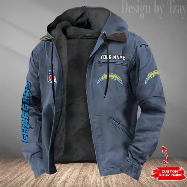 Los Angeles Chargers Winter Thick Warm Plush Zipper Men Jacket Trending 2025 ANZPJH083 - Image 3