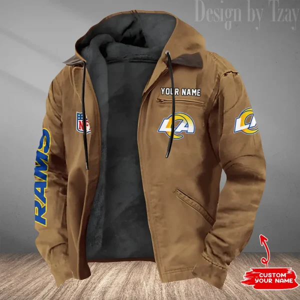 Los Angeles Rams Winter Thick Warm Plush Zipper Men Jacket Trending 2025 ANZPJH084