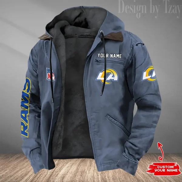 Los Angeles Rams Winter Thick Warm Plush Zipper Men Jacket Trending 2025 ANZPJH084 - Image 2