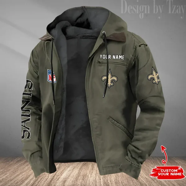 New Orleans Saints Winter Thick Warm Plush Zipper Men Jacket Trending 2025 ANZPJH088 - Image 4