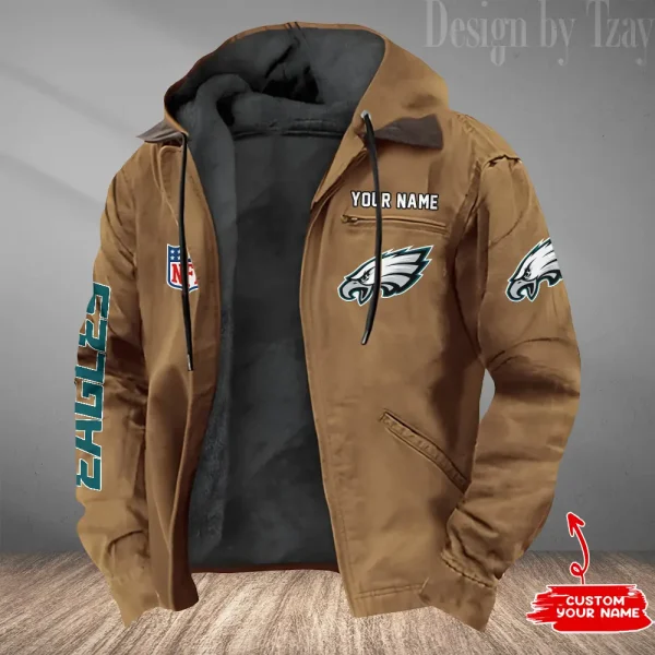 Philadelphia Eagles Winter Thick Warm Plush Zipper Men Jacket Trending 2025 ANZPJH091 - Image 4