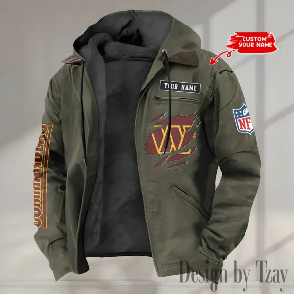 Washington Commanders Winter Thick Warm Plush Zipper Men Jacket trending 2025 ANZPJH019 - Image 3